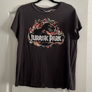 Women’s Floral Jurrasic Park tshirt. Size L